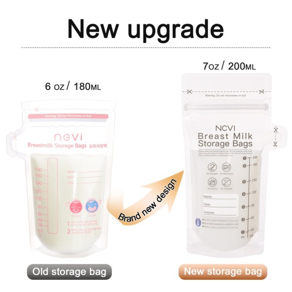 Morsmelk oppbevaring poser 6 oz melk fryser poser for langtids amming oppbevaring