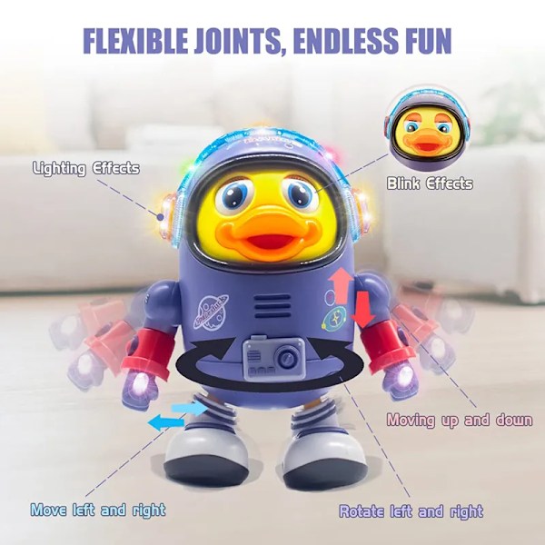 Baby Duck Toy Musical Interactive Toy Elektrisk med lys og lyder Dansing Robot Space Elements