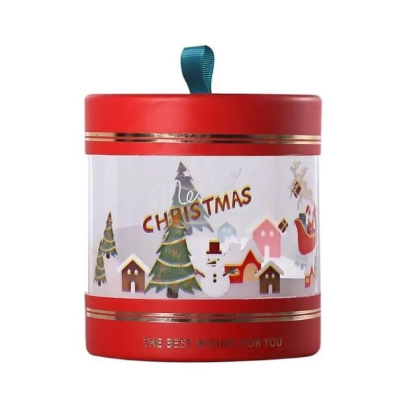 Jul Äpplen Mousse Tårta Dessert Kram Hink Plast Transparent Godis Låda Jul present