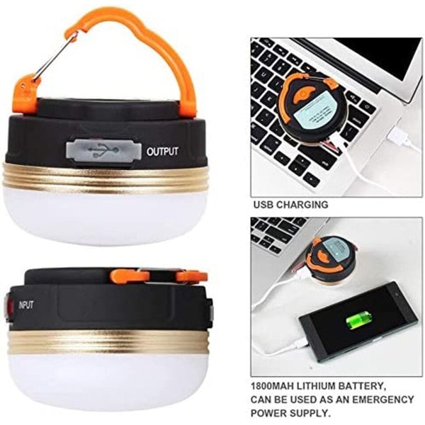 USB Genopladelig Bærbar Lommelygte 1800mAh Camping udstyr Lys LED Lantern Bord lampe