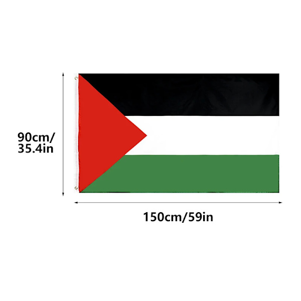 90cmx150cm Palestinsk Flagga Polyester Material