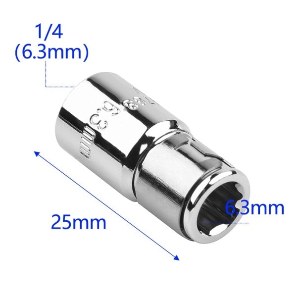 1/4" Square Drive To 1/4" Hex Shank Socket Bits Converter Quick Release Screwdriver