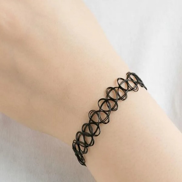 Fishline tatovering choker gotisk vintage stretch henna elastisk halsbånd halskjede armbånd damer bryllup smykker