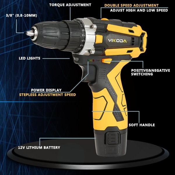 21V Trådløs Drill Genopladelig Elektrisk Skruetrækker Lithium Batteri