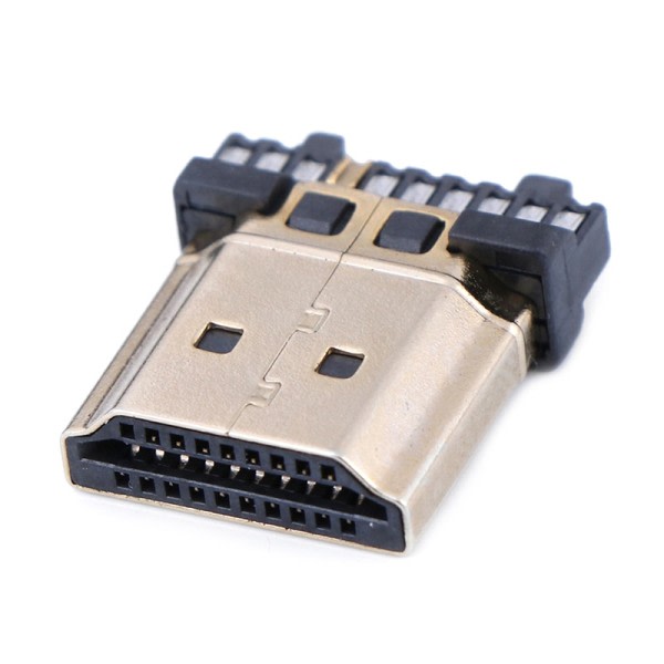 1 STK NYT HDMI Han stik Overførsel terminaler Med boks sort farve