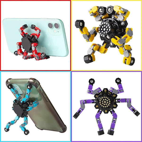 4 Kpl Muutettavat Fidget Spinnerit Stressi Lisätys Sensoriset lelut