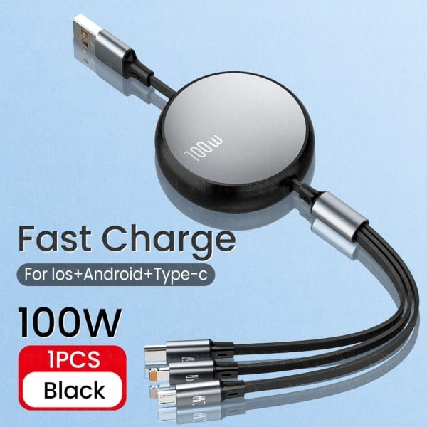 Nopea USB kaapeli Huawei/Honorille Sisäänvedettävä Kannettava 3 1 Mikro USB tyyppi C laturi kaapeli