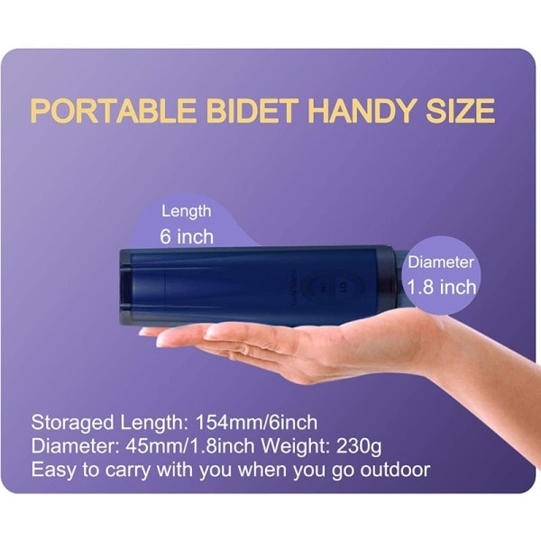 Hibbent Portable Bidet Handy Toalett Elektrisk Bidet Toalett med USB kabel