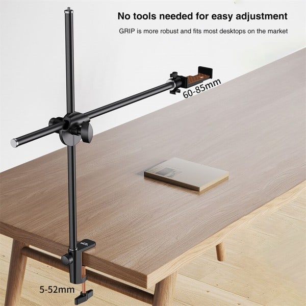 Overhead skrivebord montering med magnetisk telefon holder kuglehoved klemme montering til webcam holder arm