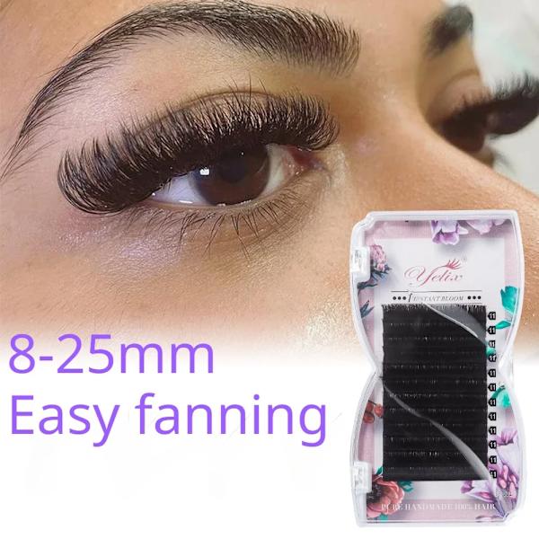 Lätt Fläkt Ögonfrans Förlängningar 8-25mm Mjuk Faux Cils Volume Russe Natural Ögonfransar