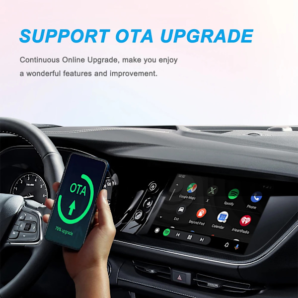 Kabelansluten till trådlös CarPlay Adapter 2in1 Smart Box Plug and play Auto Connect Wireless