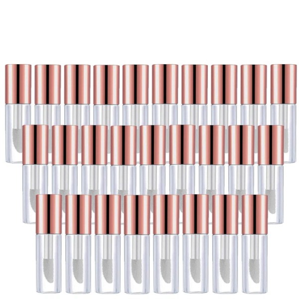 50 Styks 1,2ML Rose Guld Empty Lip Gloss Tube Plastic Refillable flasker Liquid Lipstick Container