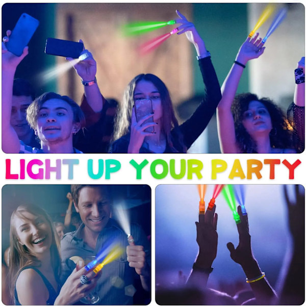 10 stykker LED finger lys 6 farge finger lommelykter