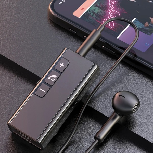 Bluetooth Aux Adapter Trådløs Bil BT Mottaker Digital Display Jack Lyd Musikk Mic Handsfree