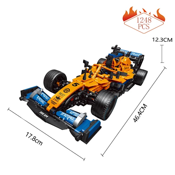 Bygning klodser F1 Formel Fjernbetjening Kontrol Super Racing Bil Moc Bricks RC Teknisk Model Legetøj