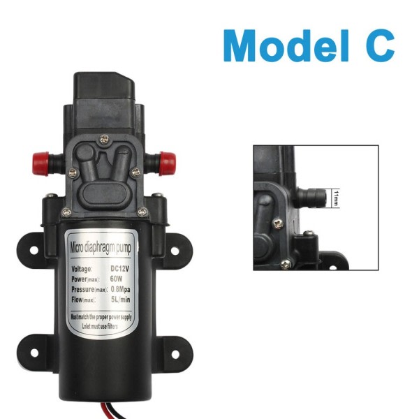 Mikro Elektrisk Membran Vatten Pump Automatisk Switch 5L/min Högtryck Biltvätt Spray