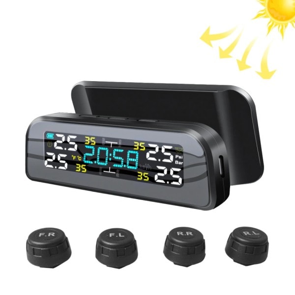 aurinko voima TPMS auto rengas paine hälytin valvonta auto turva järjestelmä rengas paine