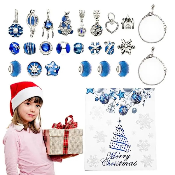 Advent kalender 2024 jul gør-det-selv charme armbånd nedtælling til jul unikt charme smykke sæt