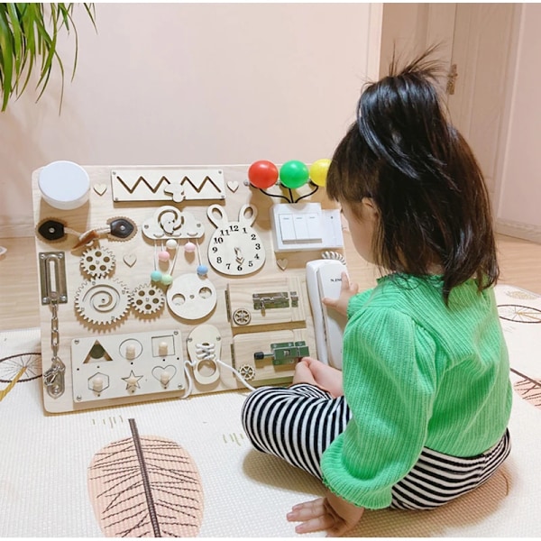 Bedste kvalitet Bræt Gør-det-selv Montessori Legetøj Lås Mobil Børn Træ chips færdigheder træning forældre-barn spil puslespil intelligens udvikling