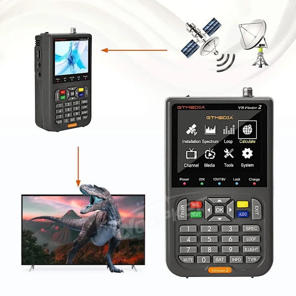 Woopker V8 Finder2 DVB-S2 1080P Satelliitti Finder Digitaalinen FTA DVB Signaali Ilmaisin vastaanotin LCD Näyttö säätö Sat
