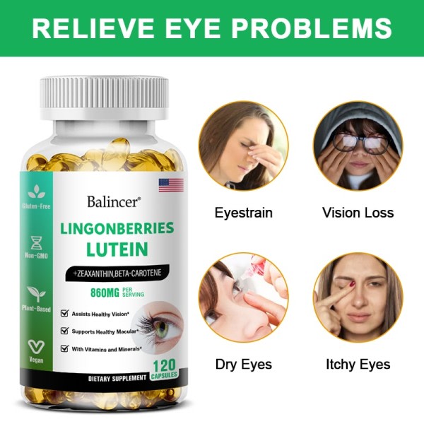 Skydda Ögon hälsa Lindra Ögon Trötthet Lindra Stress Macular Hälsa Syn Vård Immun System 60 kapsel