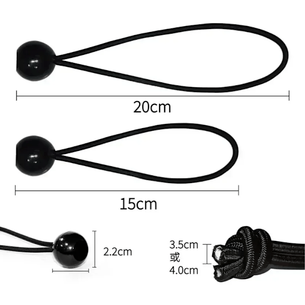 40 stykker Bungee Ball Presenninger Lærred Presenning Flagstang Slips
