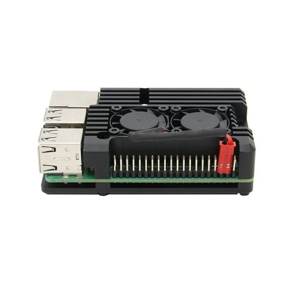 Alumiini Metalli kotelo  Raspberry Pi 3 malli B 3B Plus Alumiini kotelo Kaksois tuuletin jäähdytysallas
