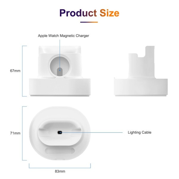 3 In 1 Puhelin kello nappikuuloke Silikoni lataus teline I IPhone 11 12 Pro Max IWatch Airpods telakka asema