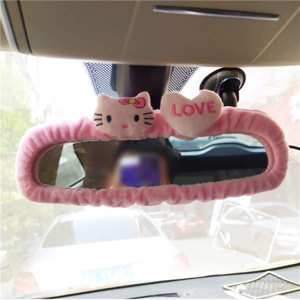 Yndig kat bil bagspejl cover sød kreativ koreansk karakter spejl tegneserie reversering dekoration