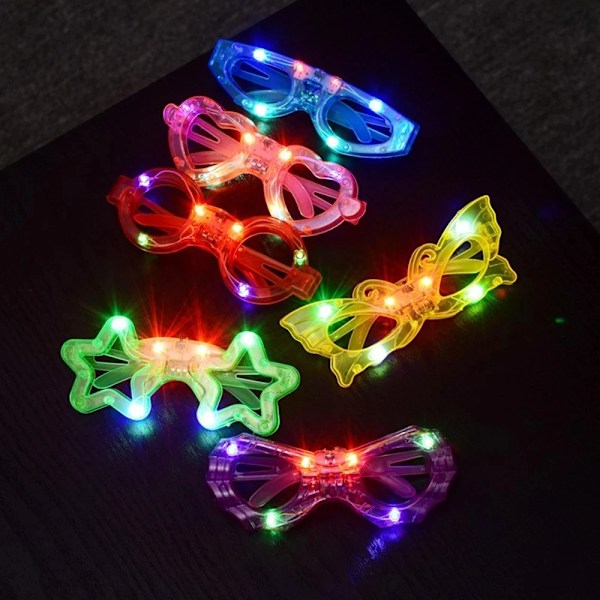 50 bitar LED Light Up glasögon Glow In The Dark glasögon