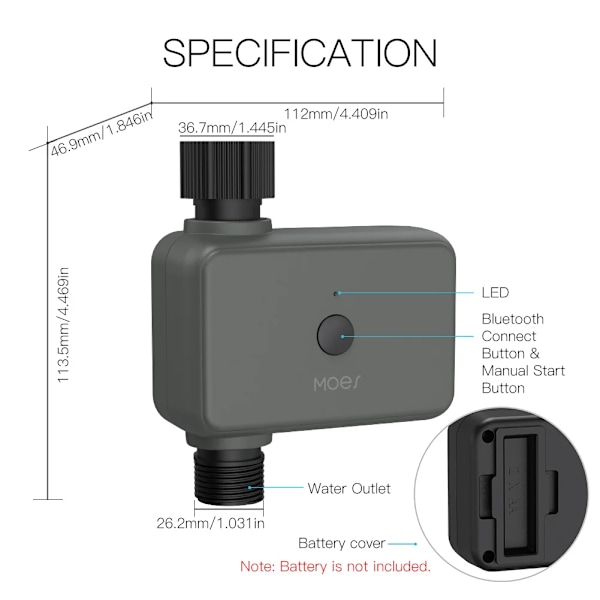 Smart Tuya Bluetooth Hage Vann Timere