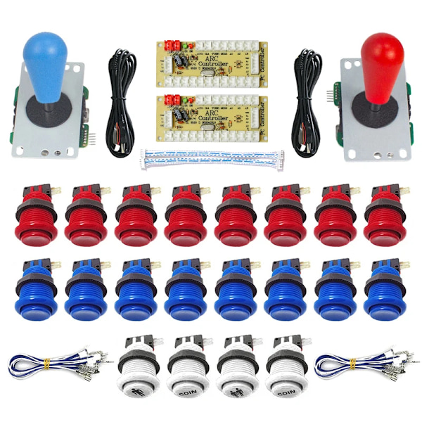 2 Player Zero Delay Kit Mando Arcade Usb Encoder PC Rasberry