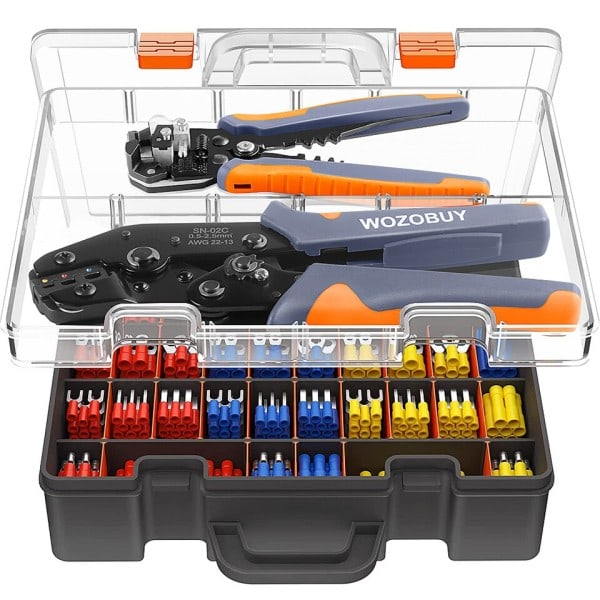 Wire stripper til stripping,7inch Ratchet Crimping Press Plier Crimper Værktøj SN-02C for 0,2-2,5mm² Wire Isolated Terminal