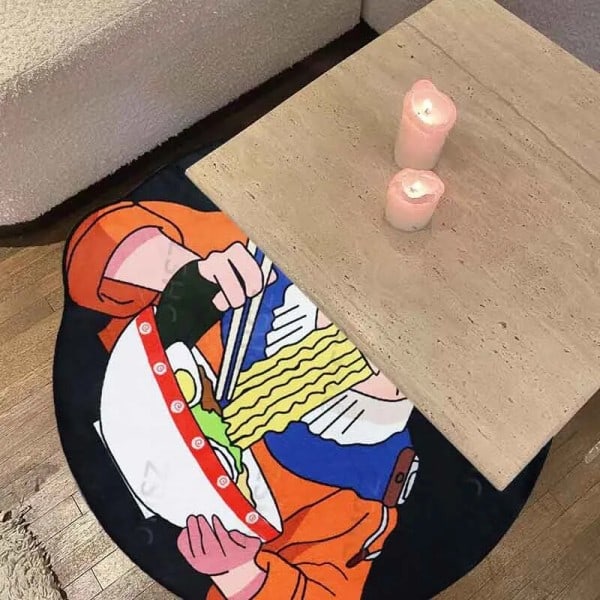 Anime Naruto Irregular Shape Custom Tepper Stue Room Bad Kitchen Matte Manga Kawaii Mykt Teppe
