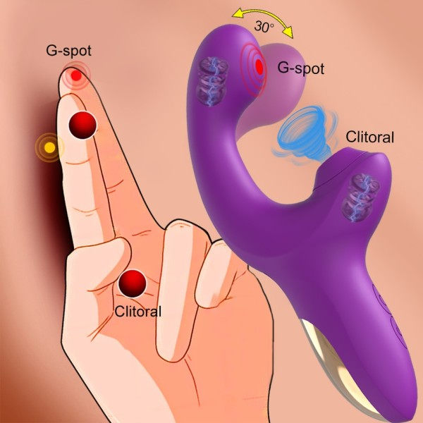 Kraftig Dildo Vibrator Hun Klit Suger Vakuum Klitoris Stimulator Mimic Finger Vrikkende Sex Legetøj