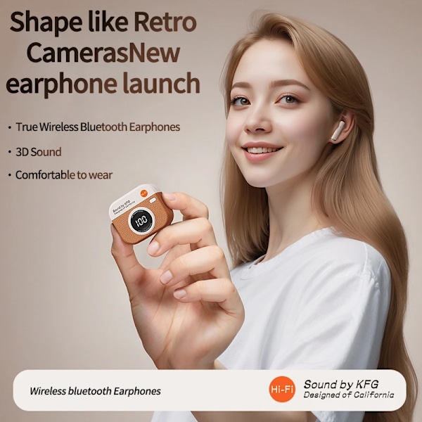Trådløse hodetelefoner med 5.4 Bluetooth 36 timer Play Back Sport ørepropper