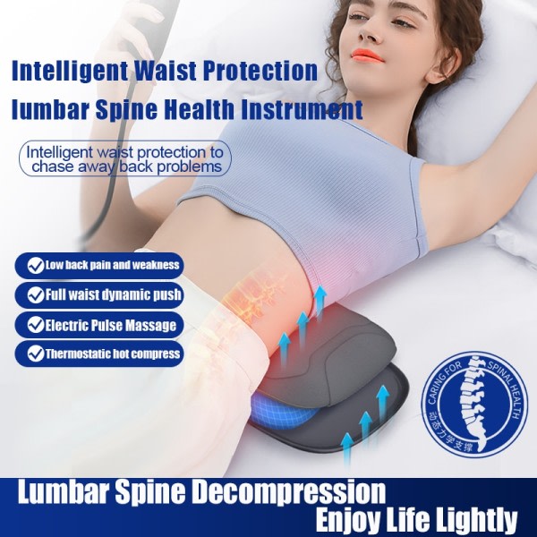 Lumbar Massager Til Smertelindring  Justerbar Intensitet EMS Vibration Intelligent Elektrisk Uppustelig Ryg Posture Corrector