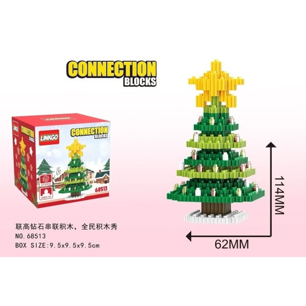 God Jul Mikro Byggklossar Tomten Älg Snögubbe Jul Träd monterat Mini tegelstenar Figur leksak