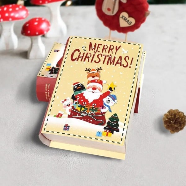 5 stykker bok form jul godteri gave boks jul gave pakning boks god jul fest pynt