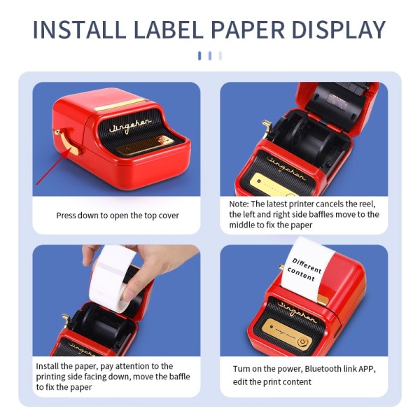 Stregkode Label Maker Trådløs Termisk Printer til Hjem Kontor Kommerciel Lomme Mini Bluetooth Printer