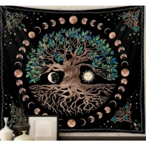 Mystisk Tree of Life Svamp Skov Tapestry Væg Hængende Eventyr Fortælling