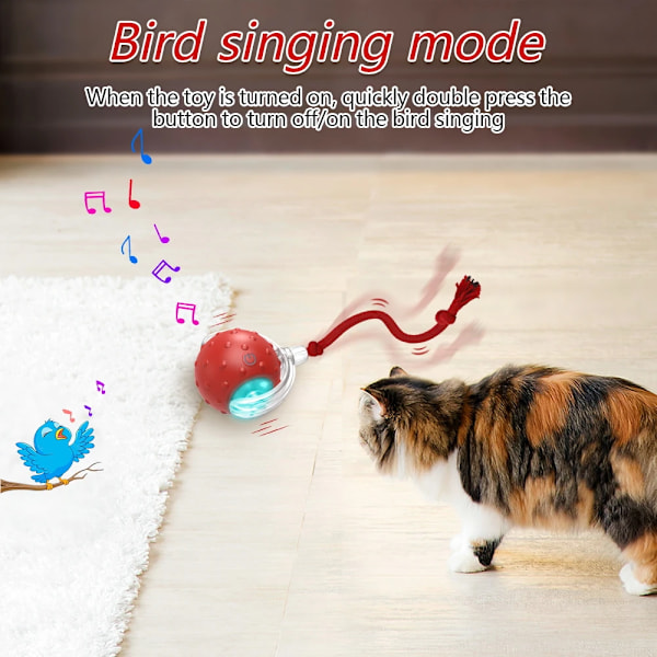 Interactive Cat Toy Ball Super Drive Cat Rolling Balls med fågel kvitter