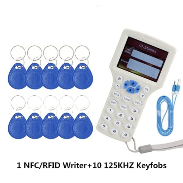 RFID læser skriver kopimaskine duplikator IC/ID  med USB kabel til 125Khz 13,56Mhz kort