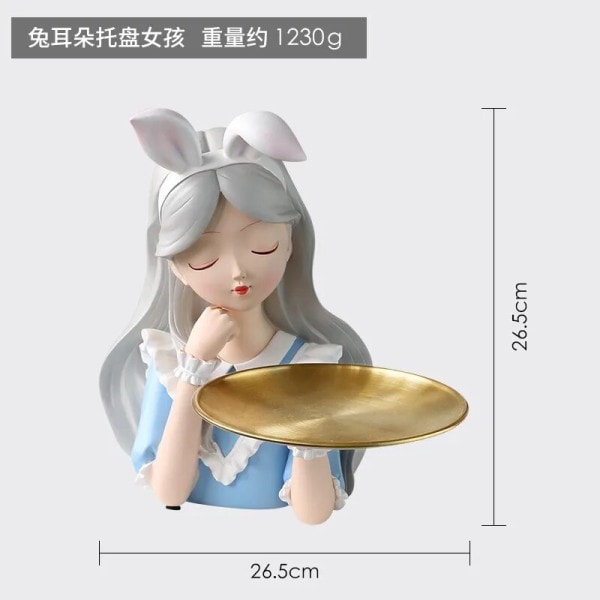 Europæisk og amerikansk prinsesse bakke hjem indretning pige statue kunst pynt stue værelse hjem indretning