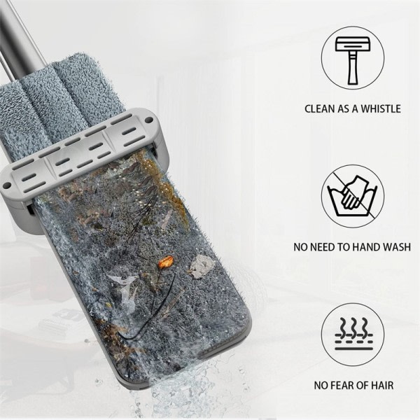 Klem Mopp Magic Flat HandsFree Vask Lazy Mopper for Hus Gulv Rengjøring Husholdning Rengjøring Verktøy