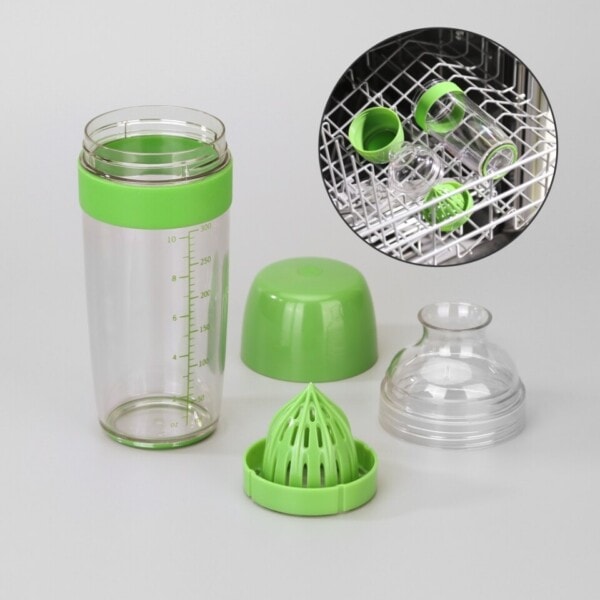 Salat Dressing Shaker med Citrus Juicer Dripless Pou