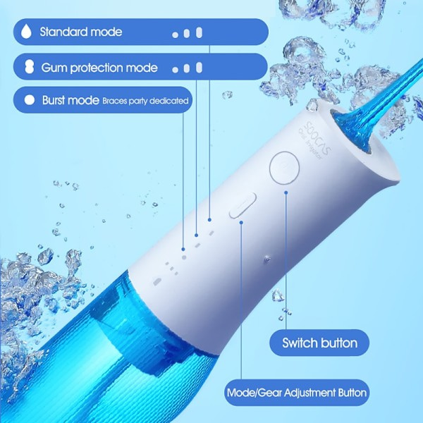 W3 Pro Vatten Flosser Tänder 4 Typ Munstycke Renare Oral Irrigator Typ-c Uppladdningsbart rengöringsmedel