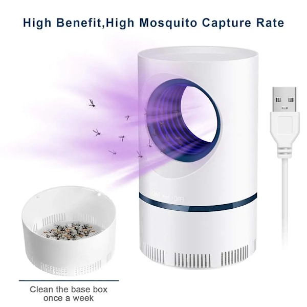 Elektrisk Fly Bug Myg Insekt Killer LED Lys Trap Kontrol Lampe