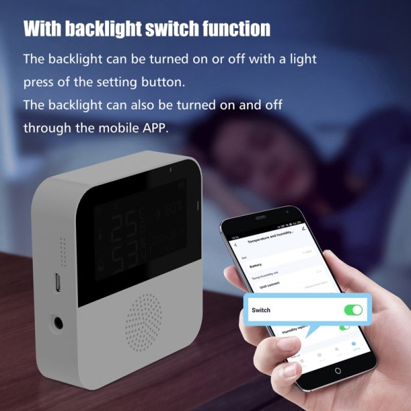 Temperatur Fuktighet Sensor Elektronisk Digital Hygrometer Detektor Inomhus Smart Hem Termometer