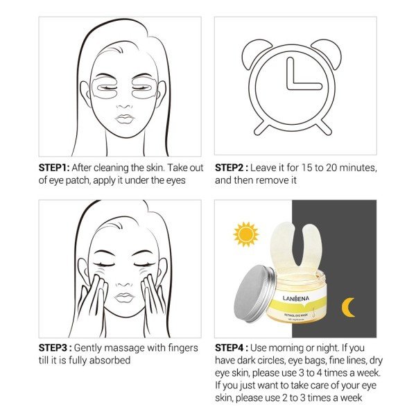 Øjen kollagen plastre Vc retinol øjne poser fjerner mørke cirkler anti-rynke aldring søvn øjen masker
